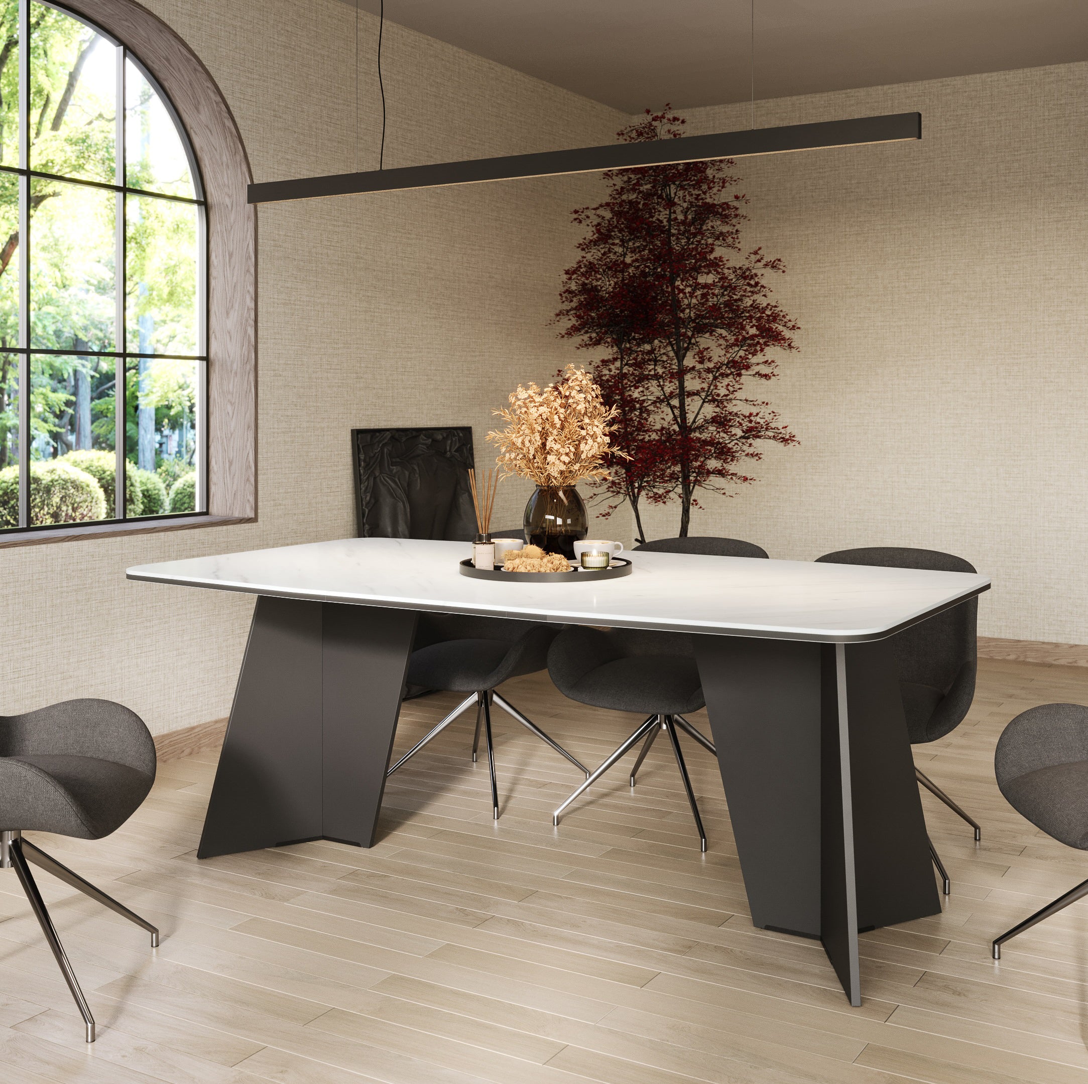 Monza Marble effect Dining Table
