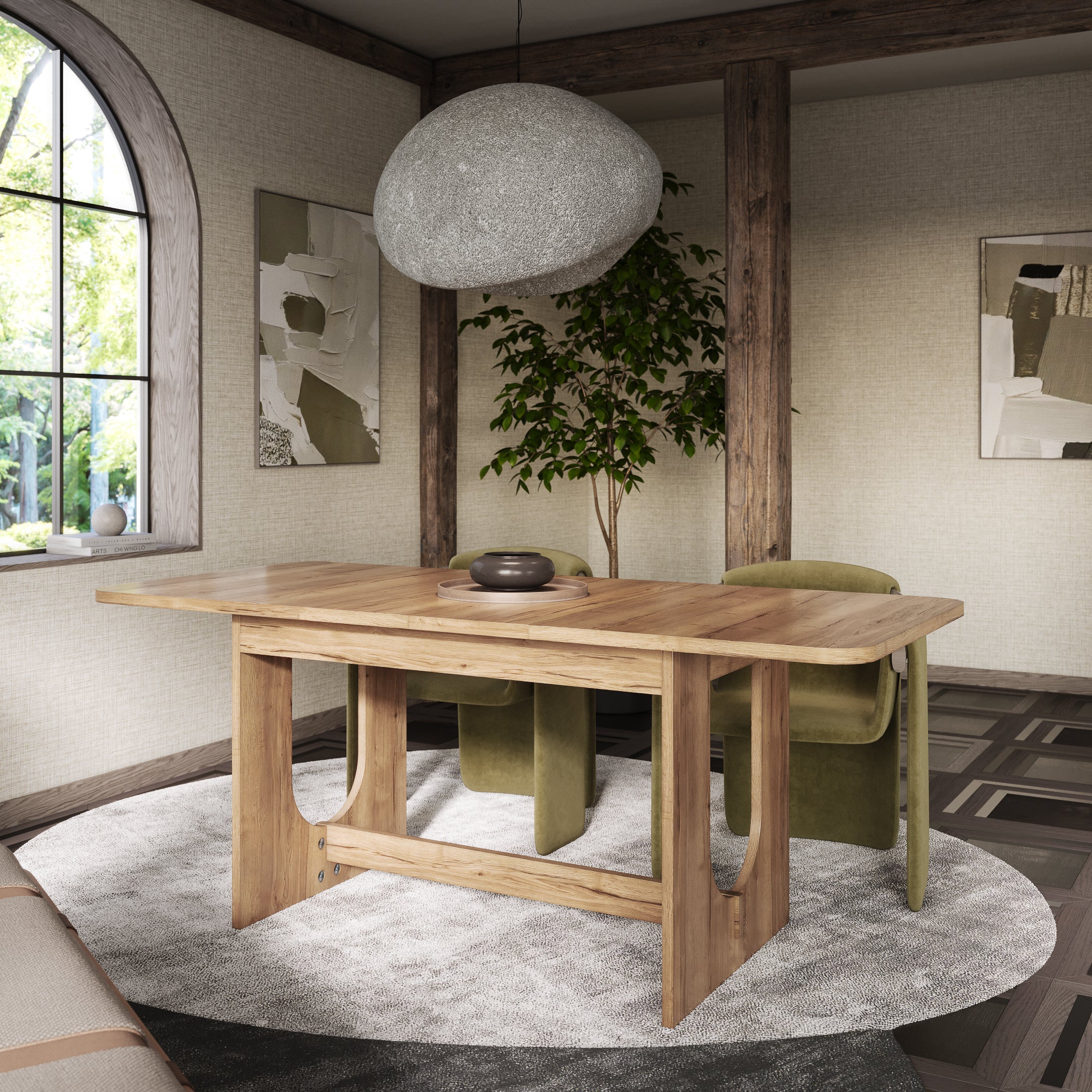 Teramo Oak Halifax Effect Dining table – Furneo