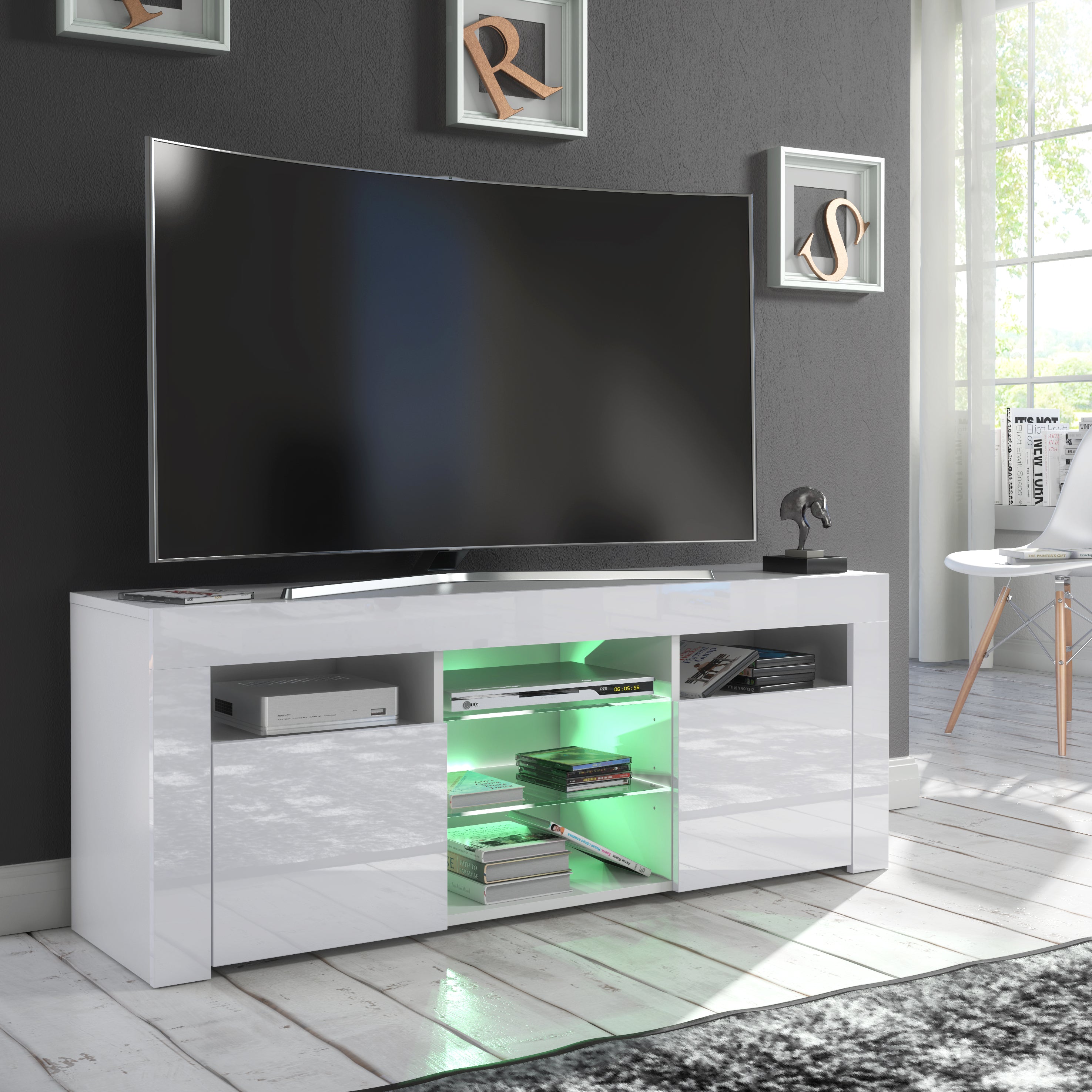 Puzzo White TV Stand 120cm