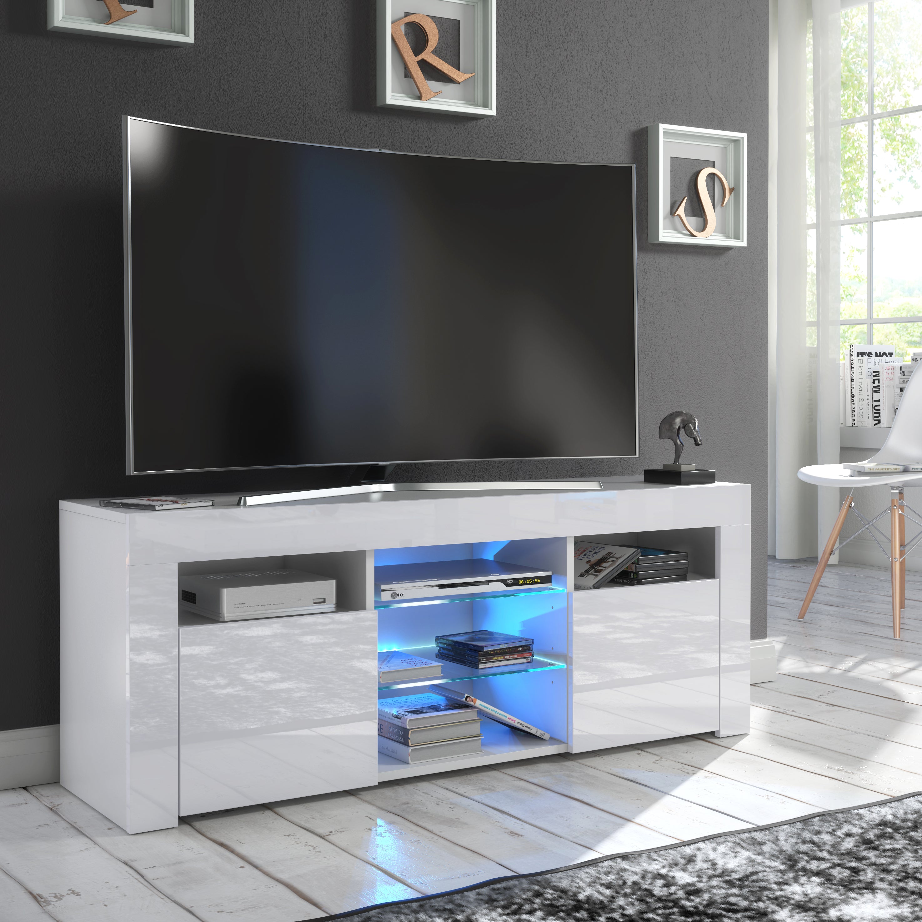 Puzzo White TV Stand 120cm
