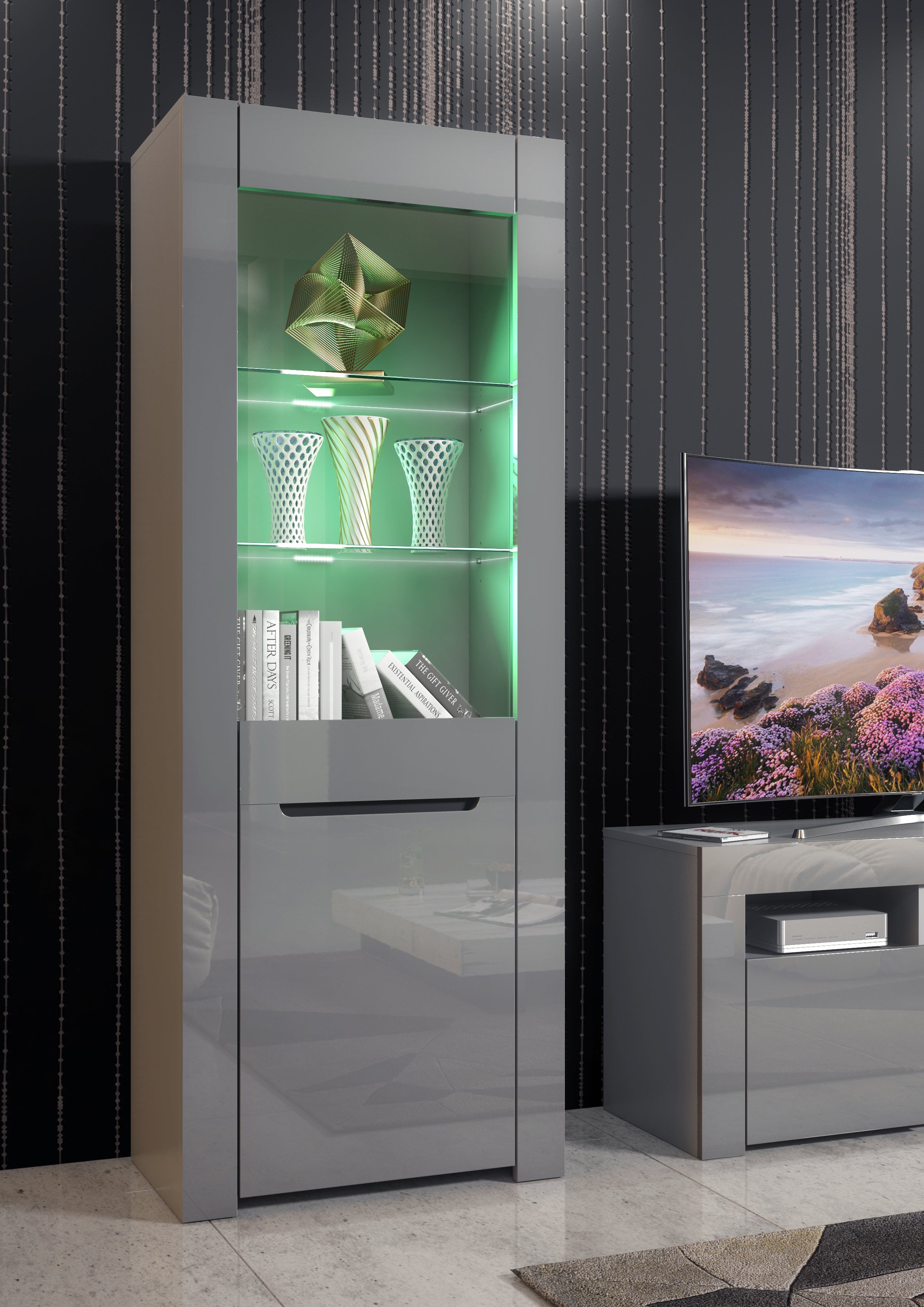 Milano 09 Grey Display Cabinet