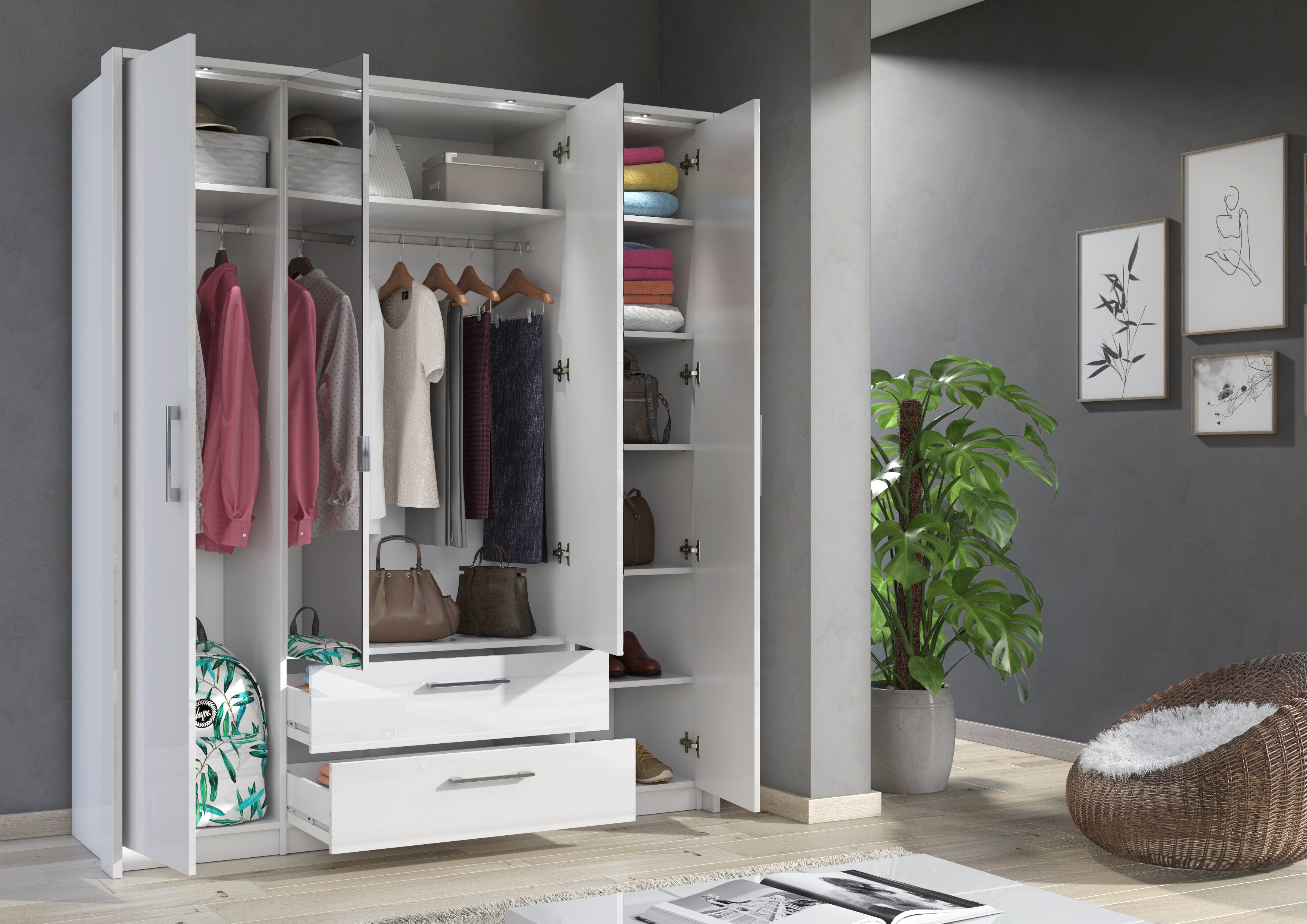 Infinity 4-Door Wardrobe