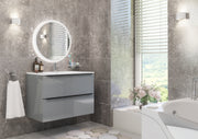 Grey Bathroom Vanity 80cm 2-Door