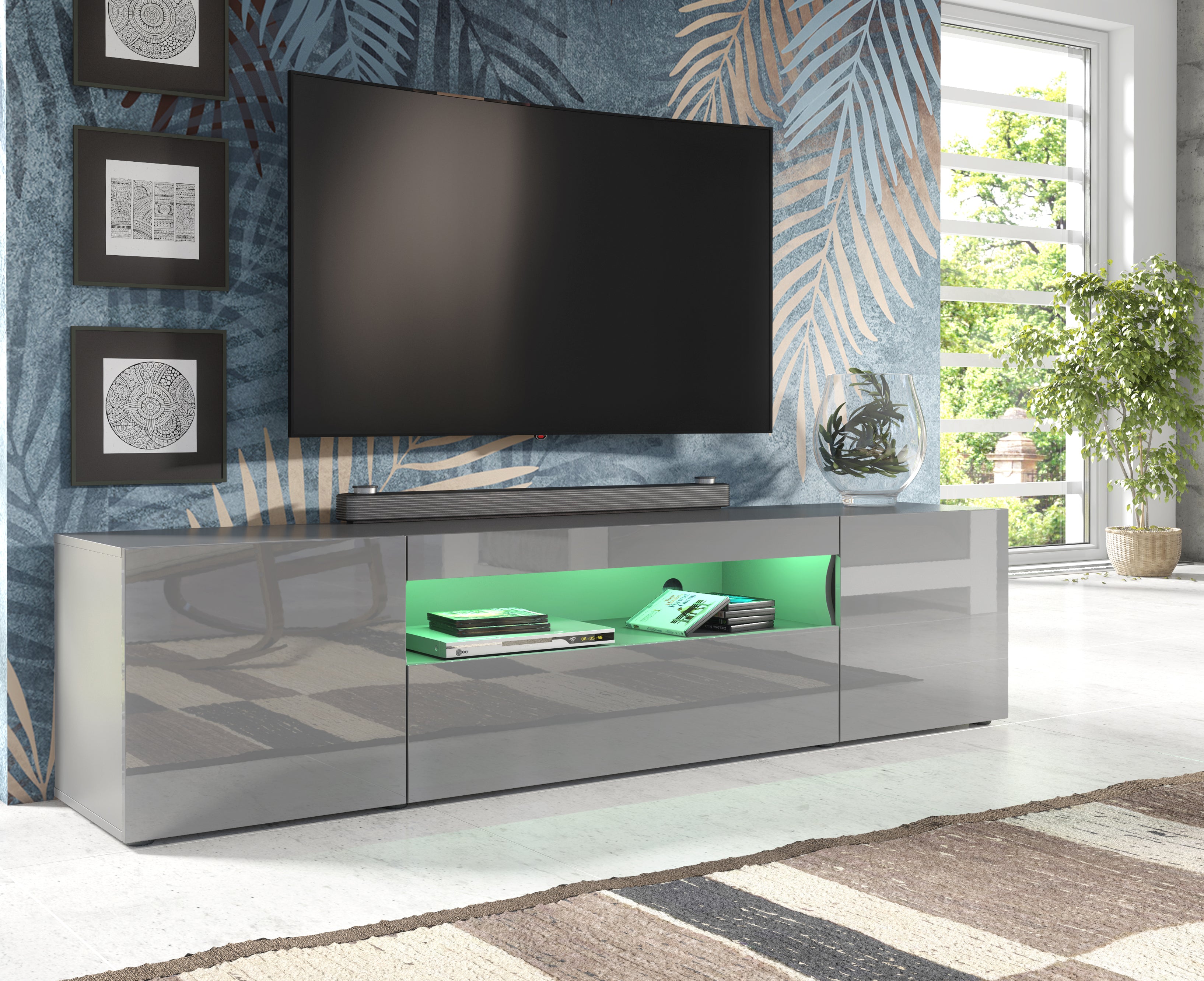 Clifton 08 Grey TV Stand 200cm