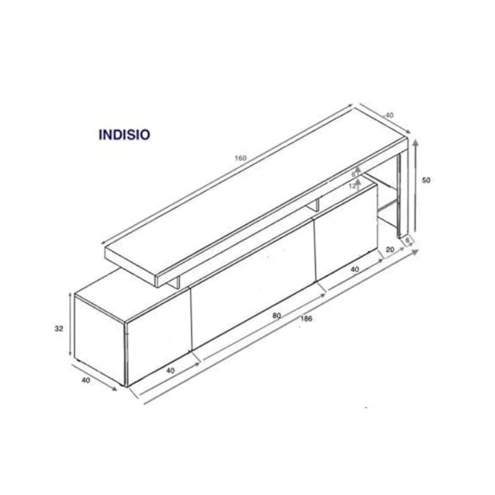 Indisio TV Stand 186cm - Furneo