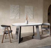 Belagio, Marble Effect, Modern Extending Dining Table, 110 - 160 cm