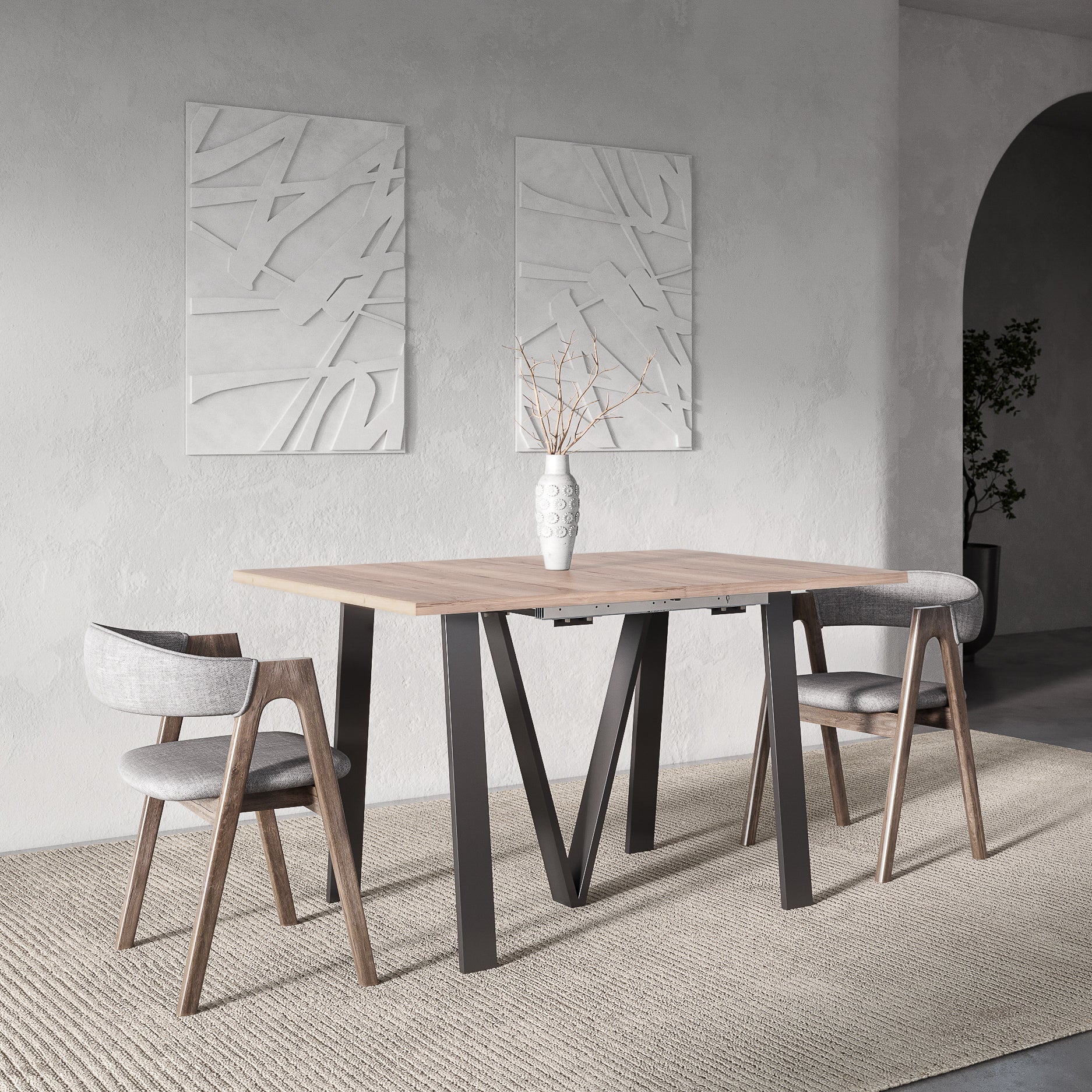 Lungo Oak Halifax effect, 4 to 16 Seat Rectangle Extending Dining Table, 130cm - 330cm