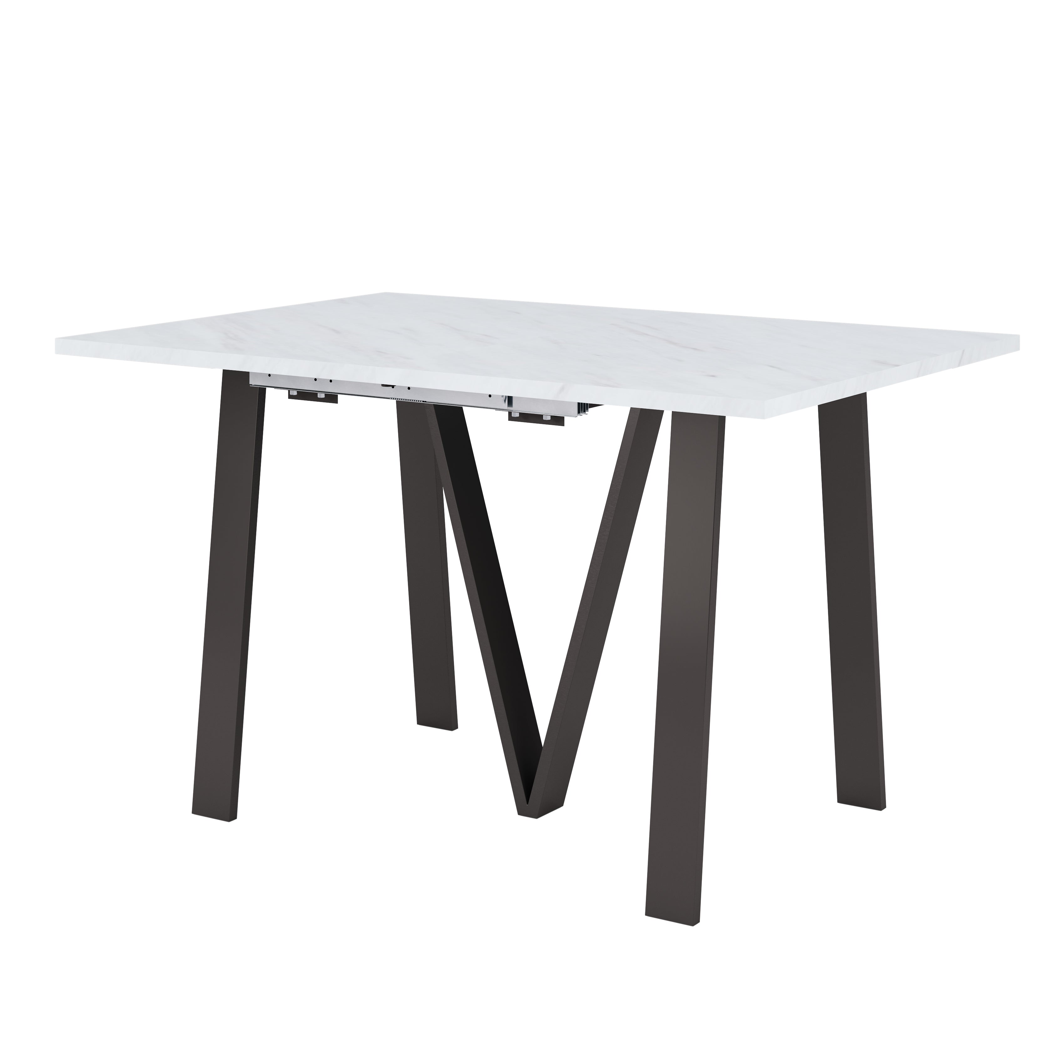 Lungo Marble Effect, 4 to 16 Seat Rectangle Extending Dining Table, 130cm - 330cm