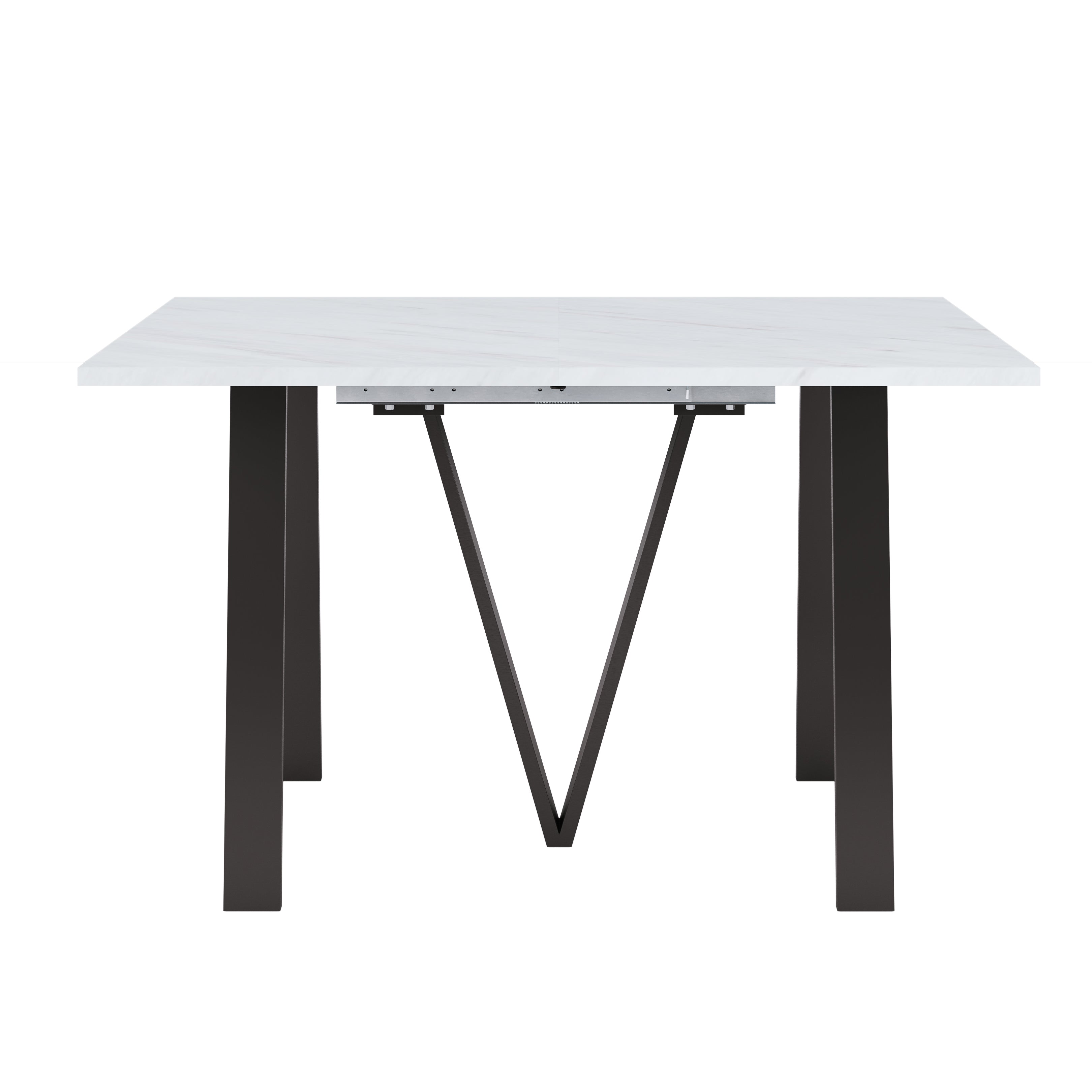 Lungo Marble Effect, 4 to 16 Seat Rectangle Extending Dining Table, 130cm - 330cm