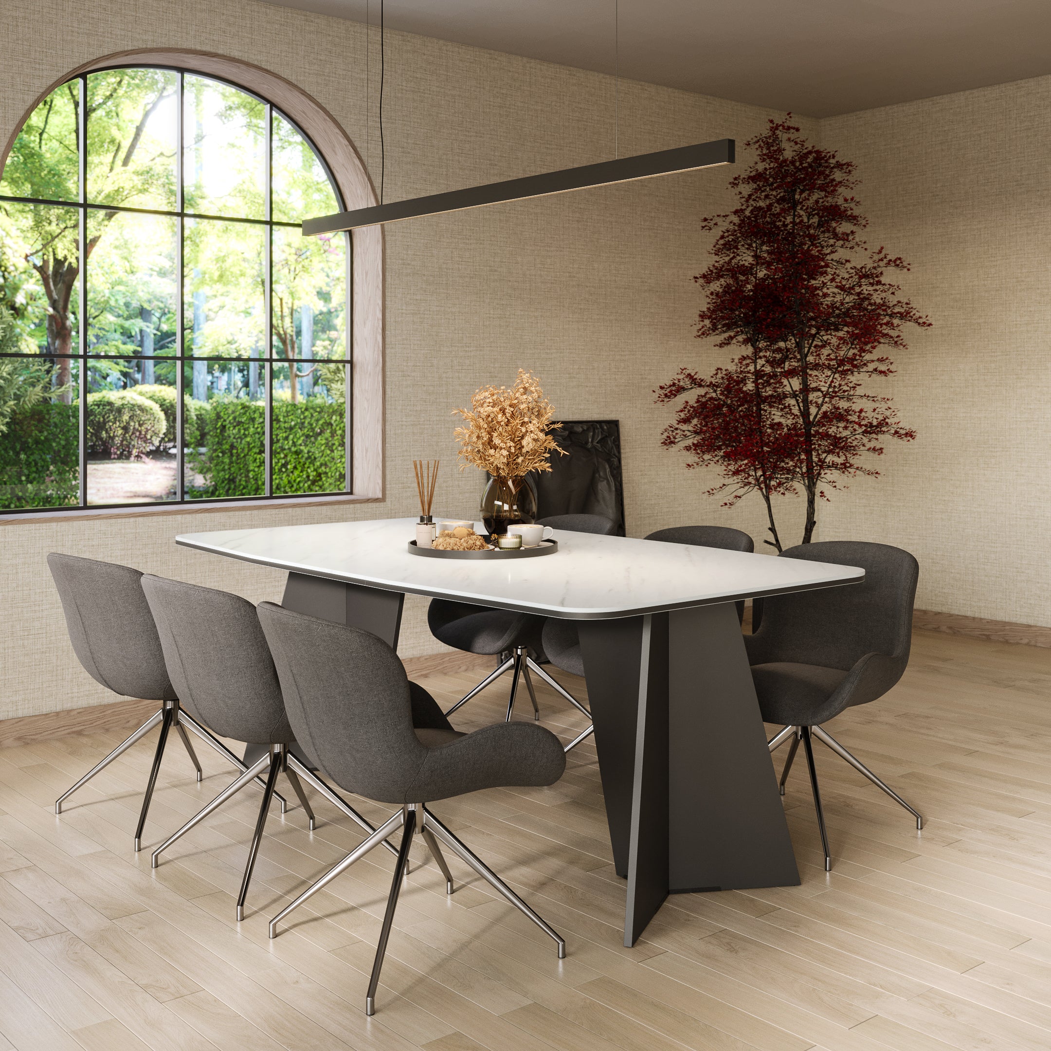 Monza Marble effect Dining Table