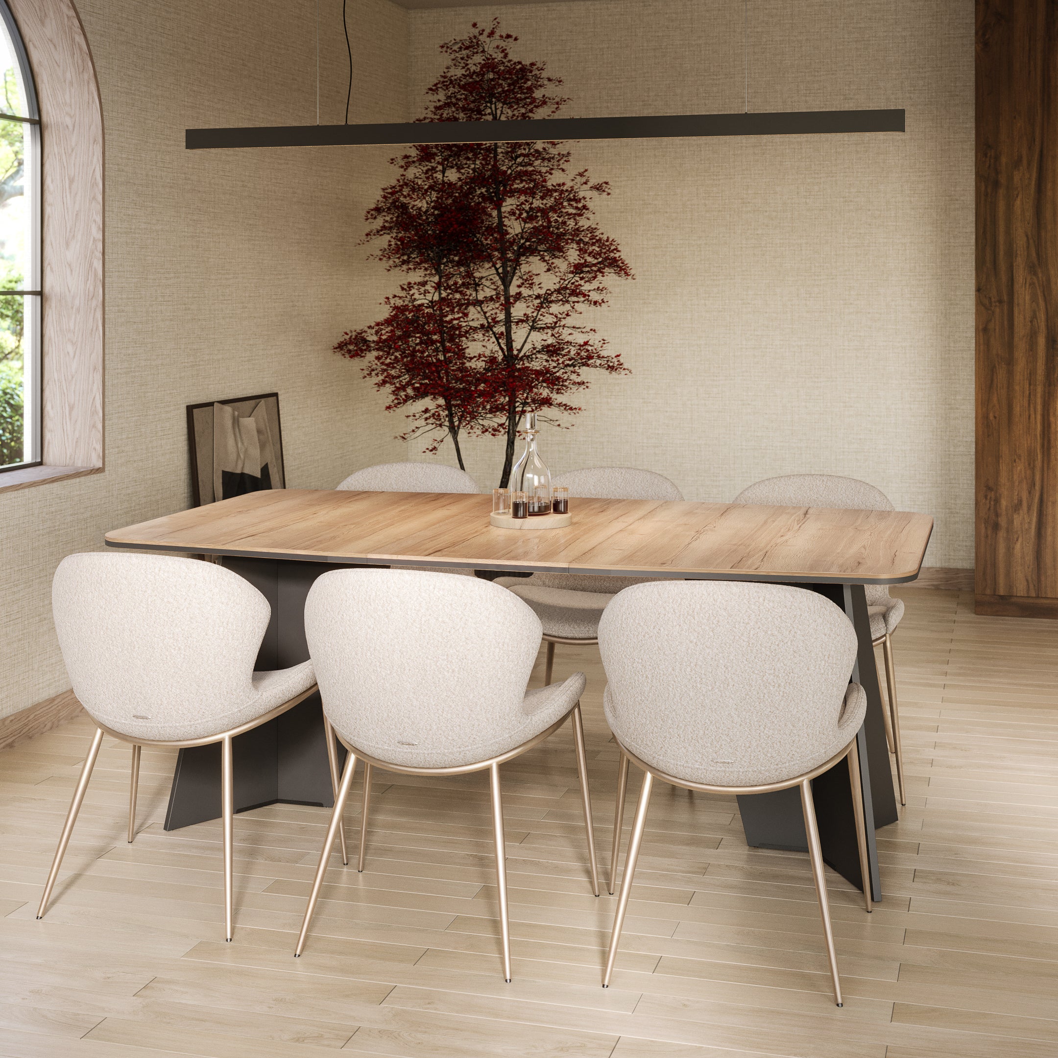 Monza Oak Halifax Effect Dining Table