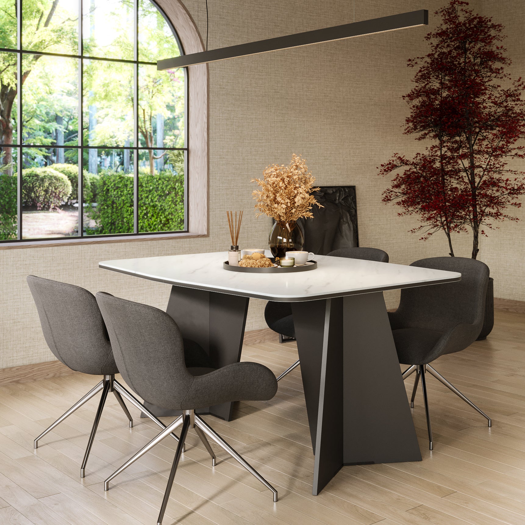 Monza Marble effect Dining Table