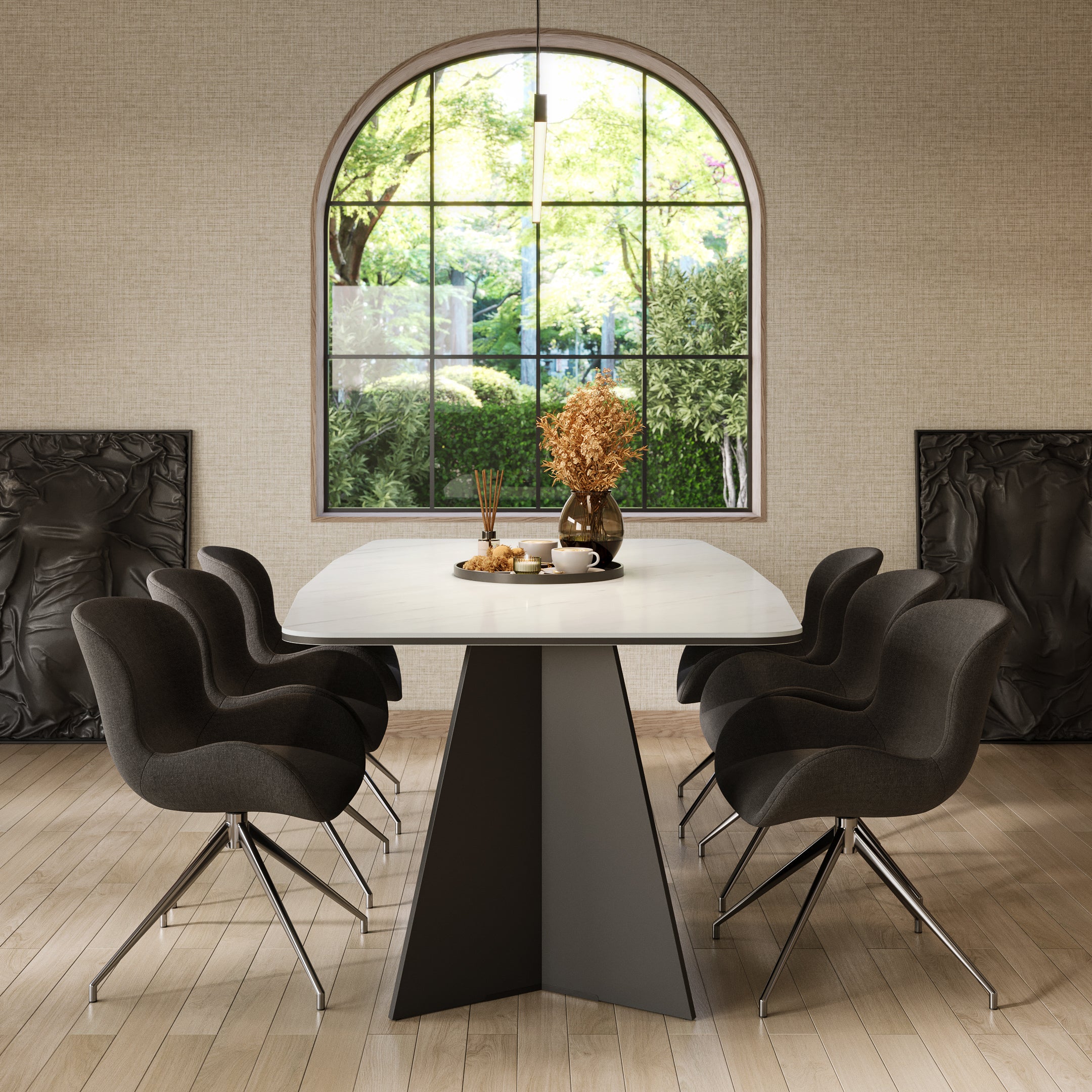 Monza Marble effect Dining Table