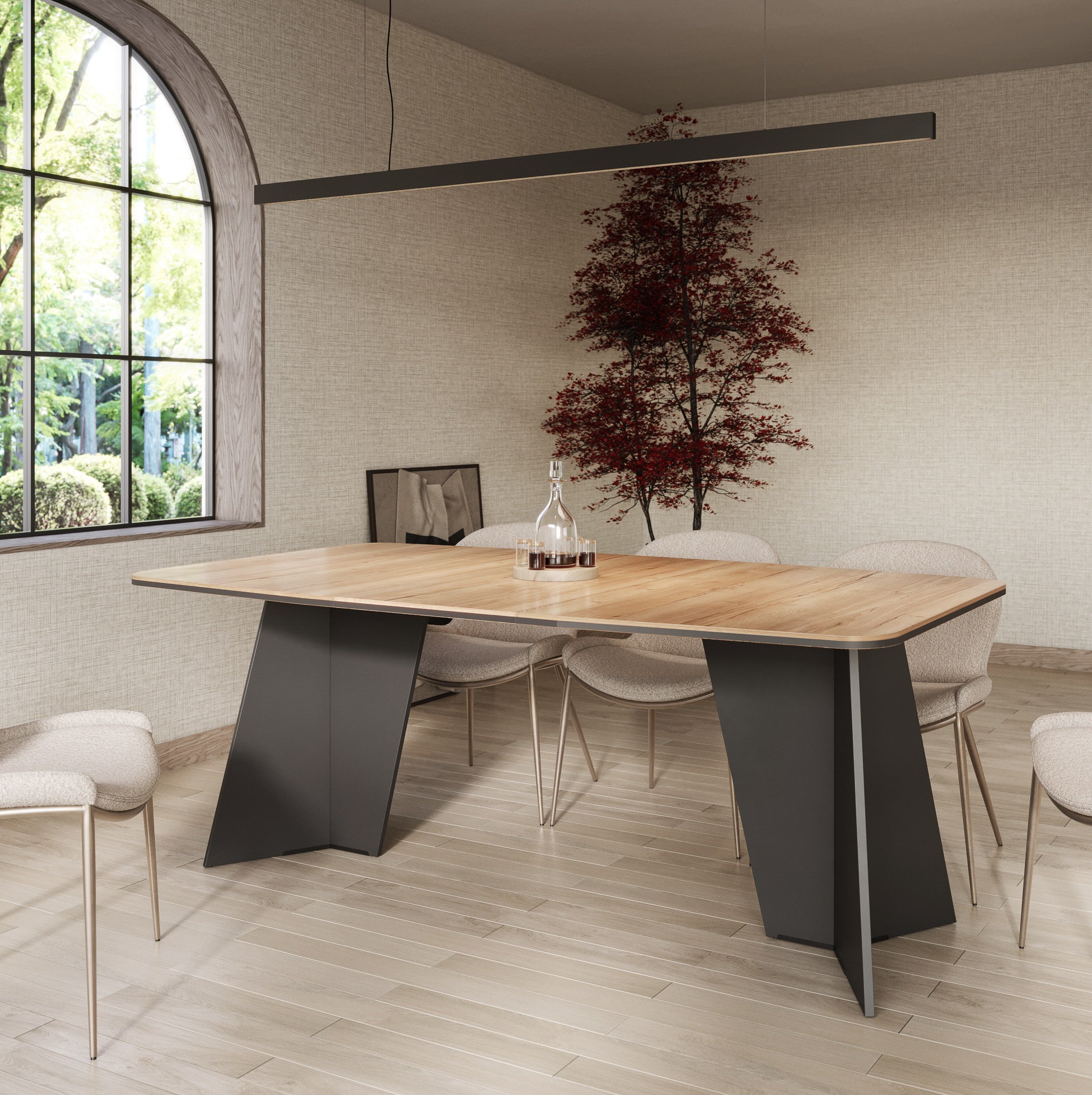 Monza Oak Halifax Effect Dining Table