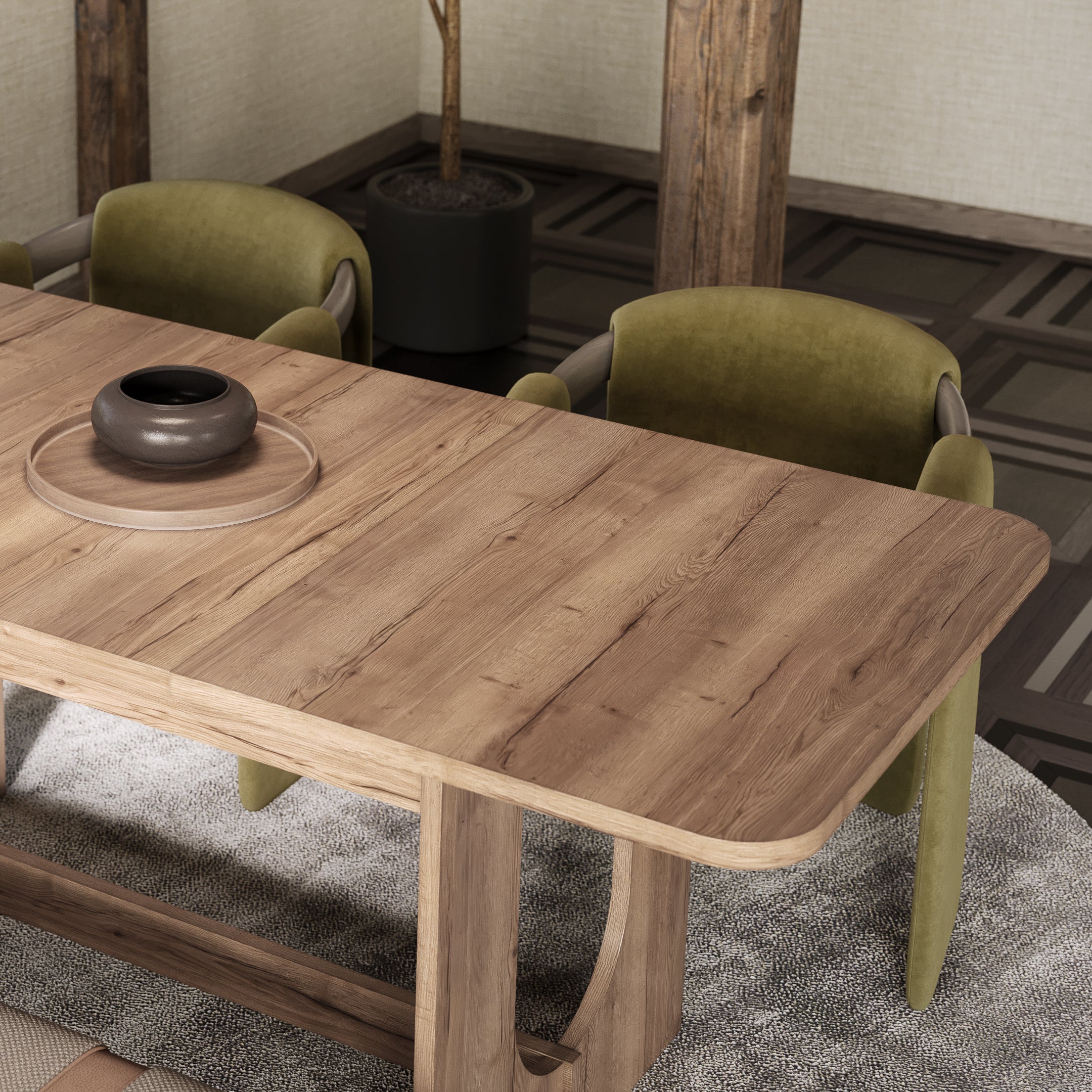 Teramo Oak Halifax Effect Dining table