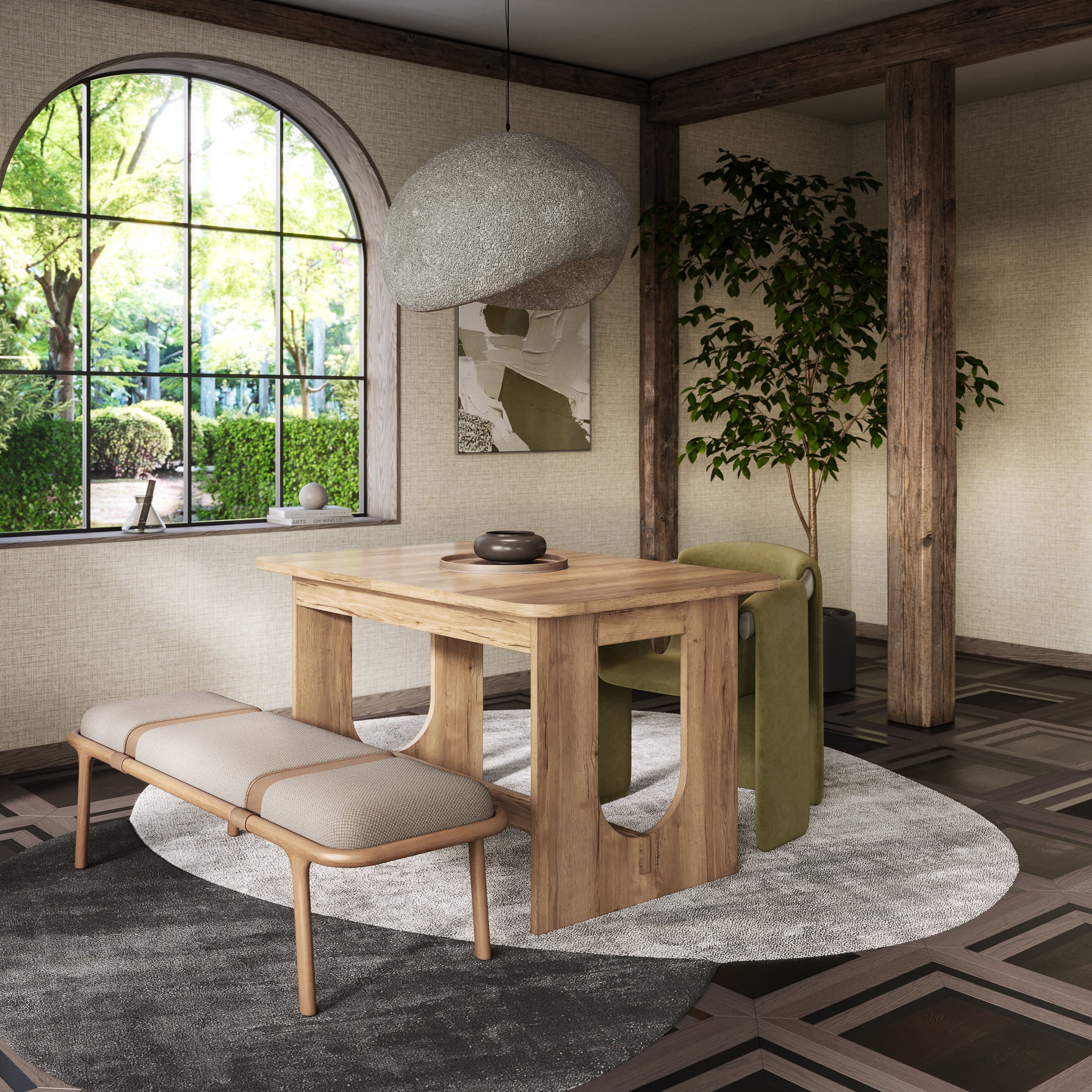 Teramo Oak Halifax Effect Dining table – Furneo