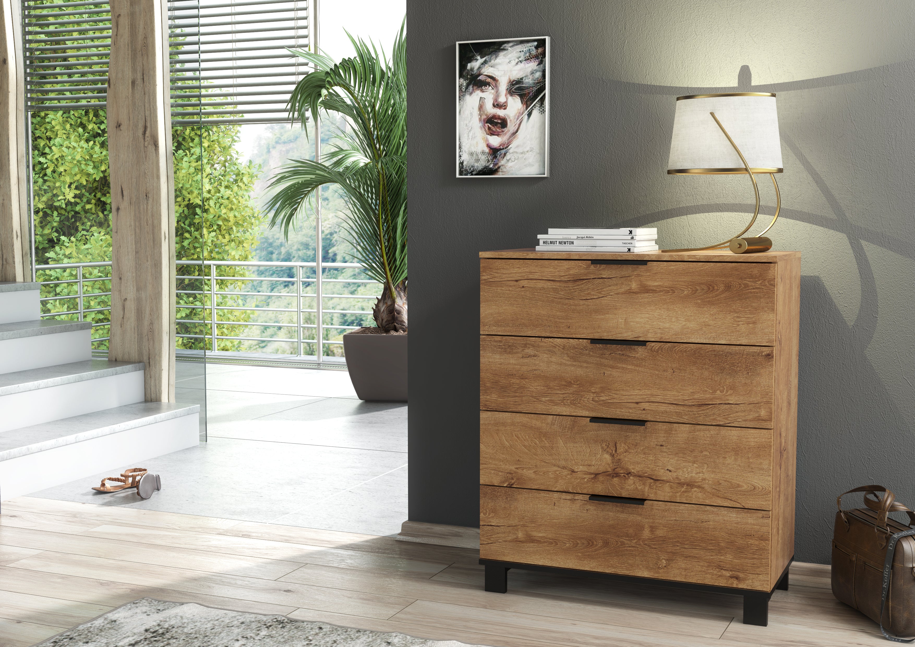 Cozy 04 Dark Oak Effect Chest of Drawers – Furneo