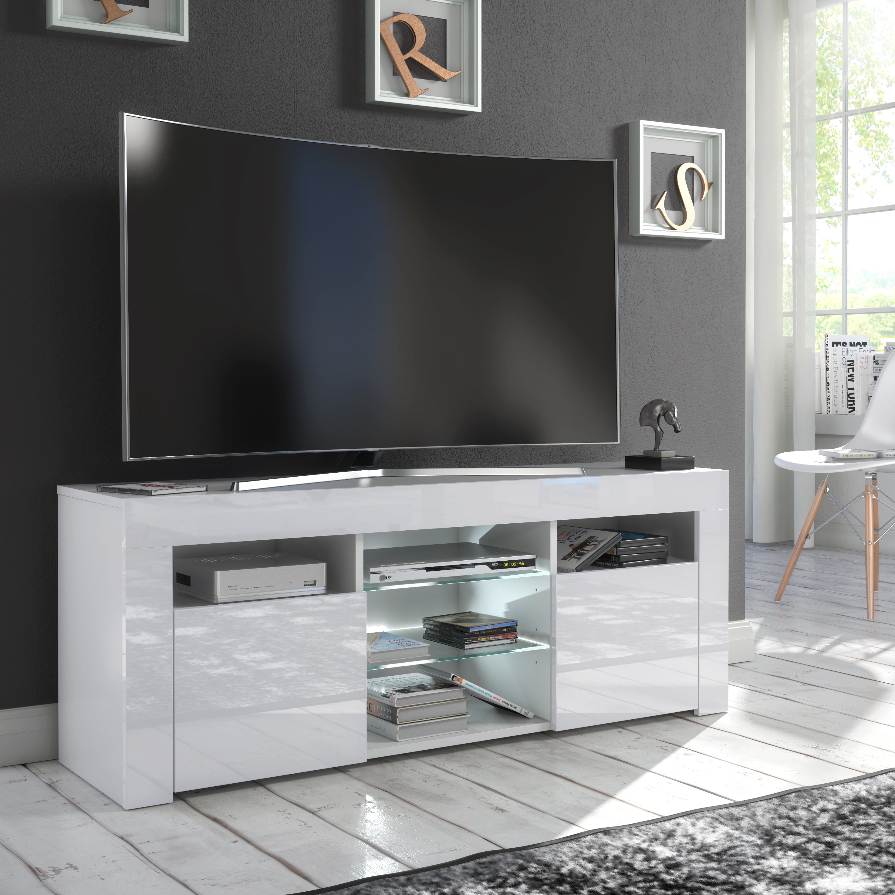 Puzzo White TV Stand 120cm
