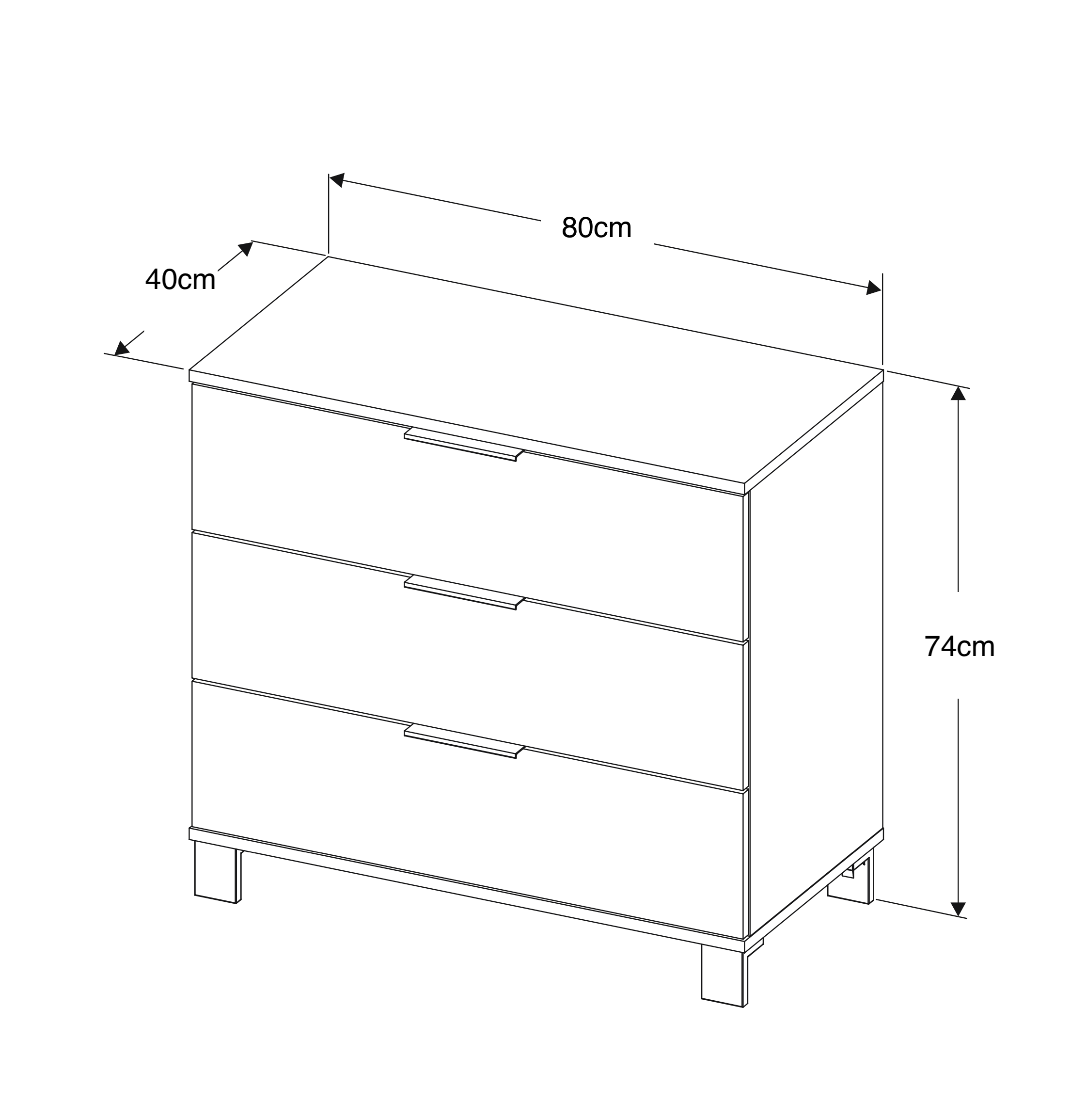 Cozy 03 Dark Oak Effect Chest of Drawers