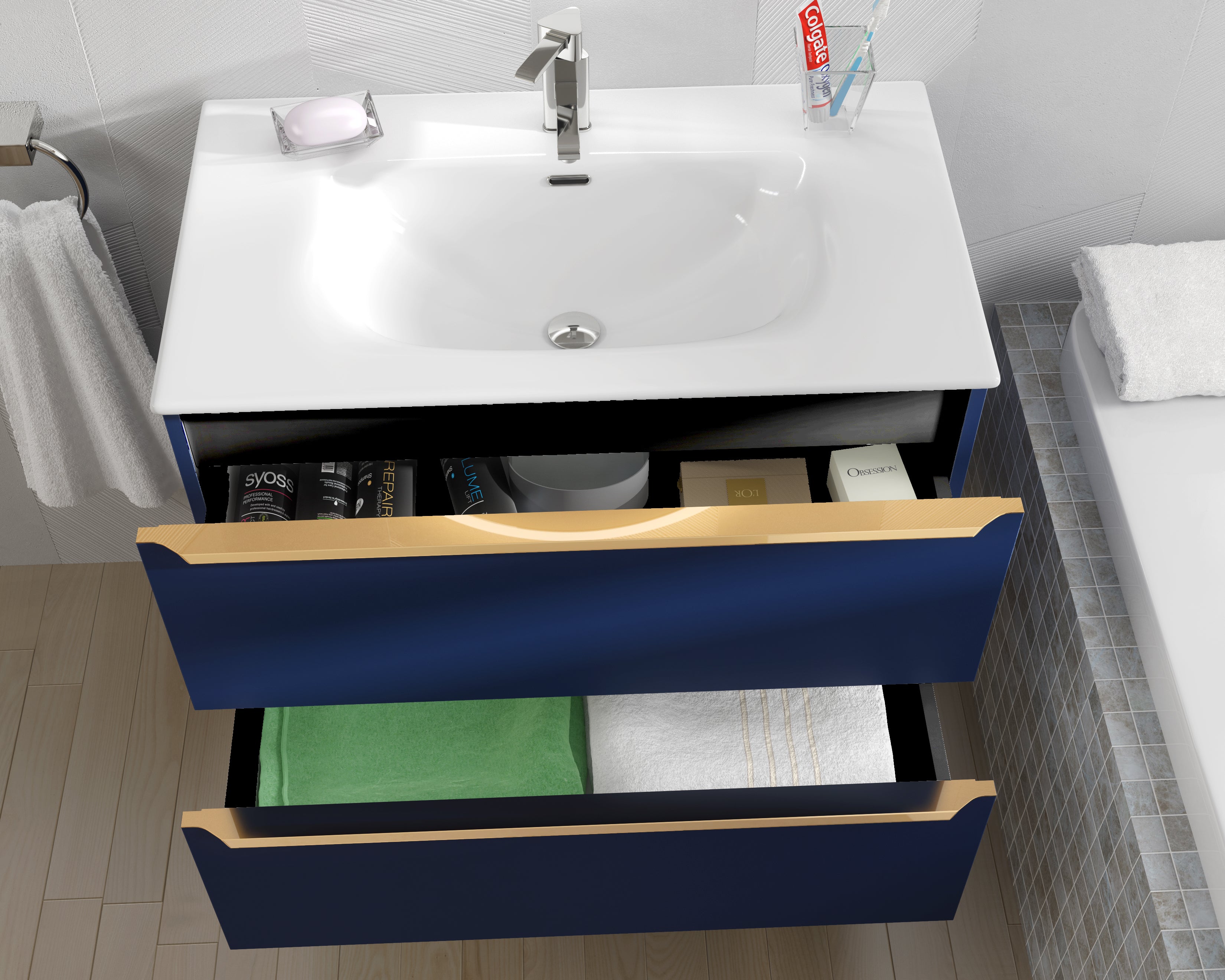 Blueberry Bathroom Vanity 80cm 2-Door