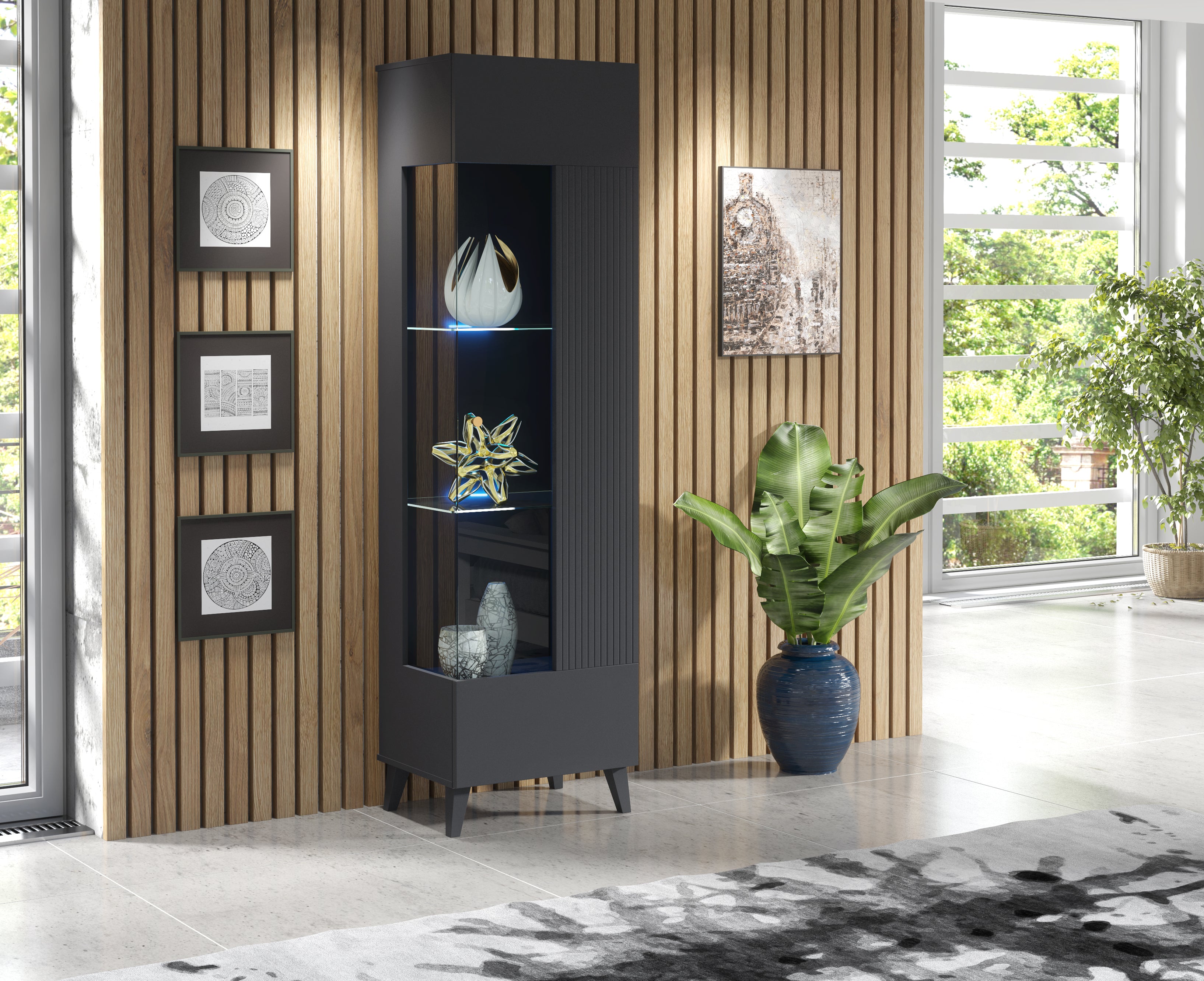 Azzurro 12 Grey Display Cabinet