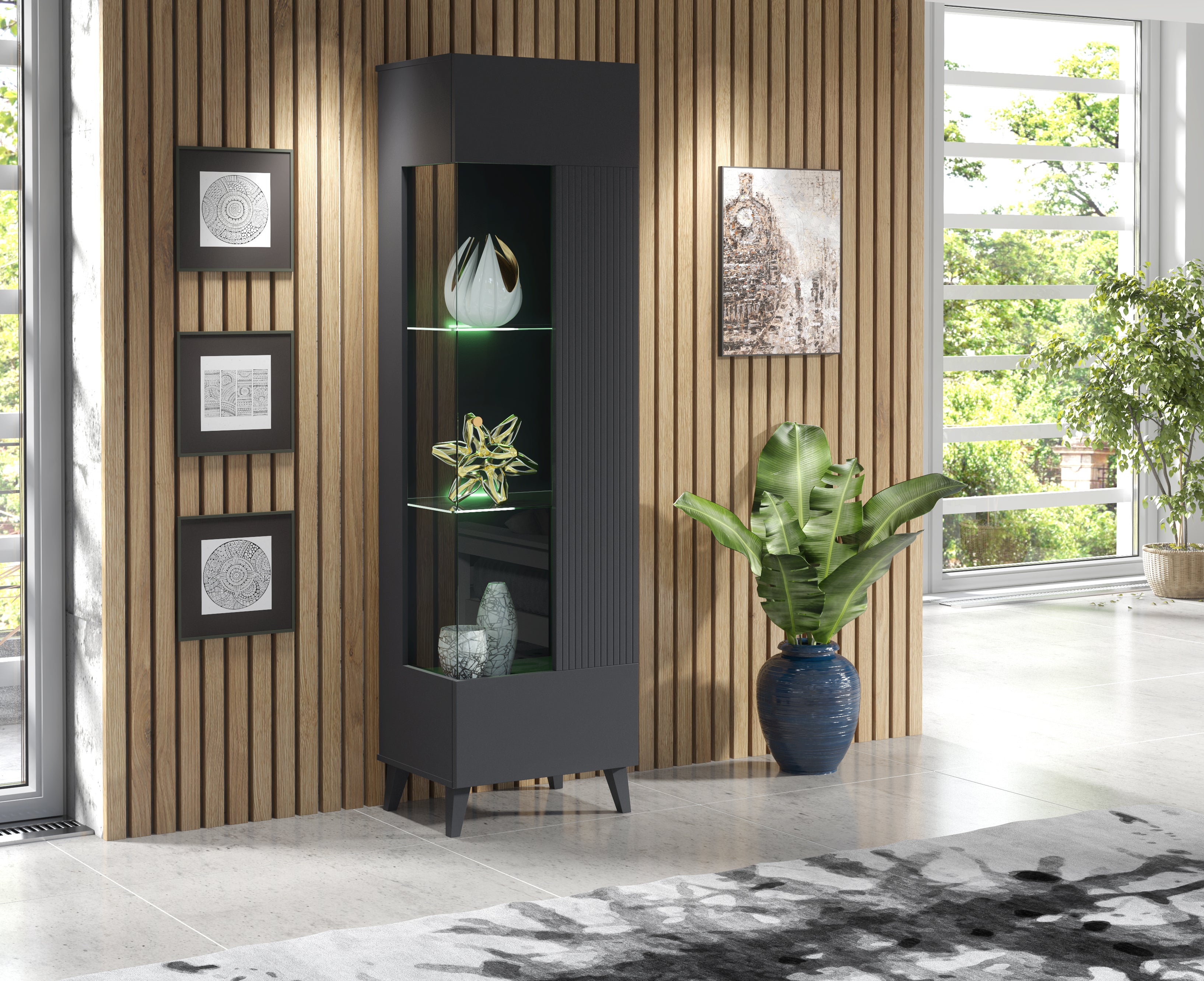 Azzurro 12 Grey Display Cabinet
