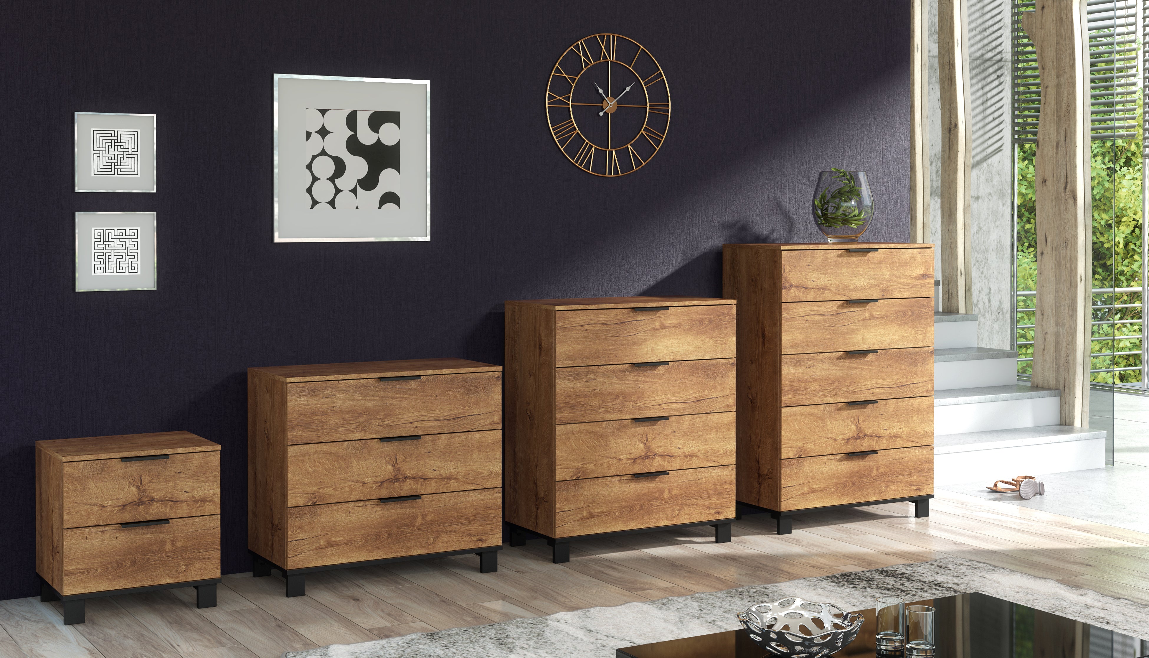 Cozy 04 Dark Oak Effect Chest of Drawers – Furneo