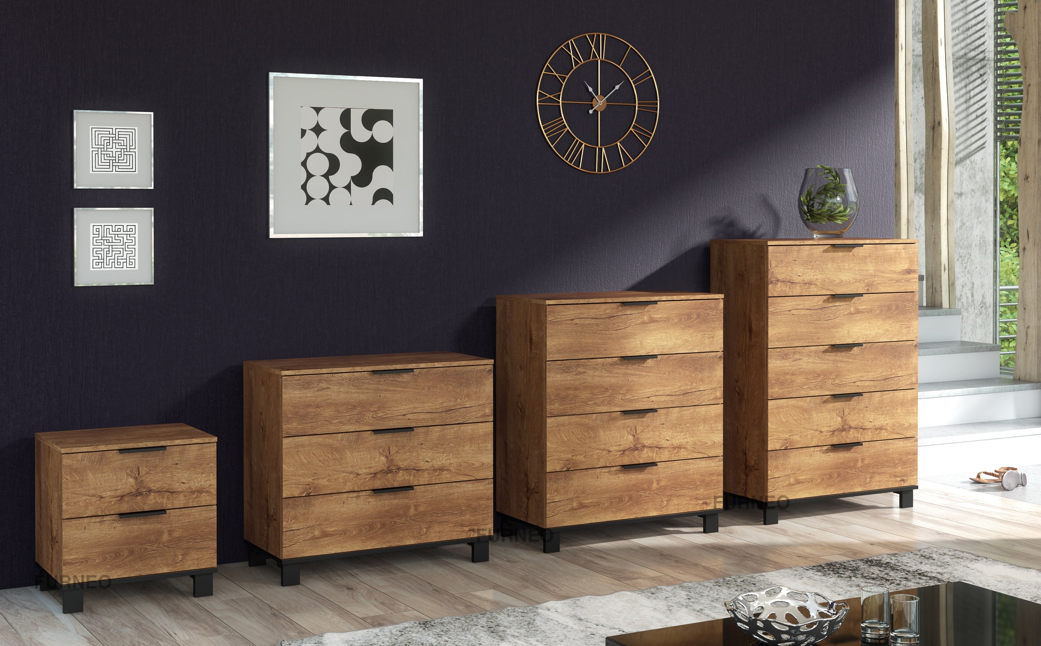 Cozy 03 Dark Oak Effect Chest of Drawers