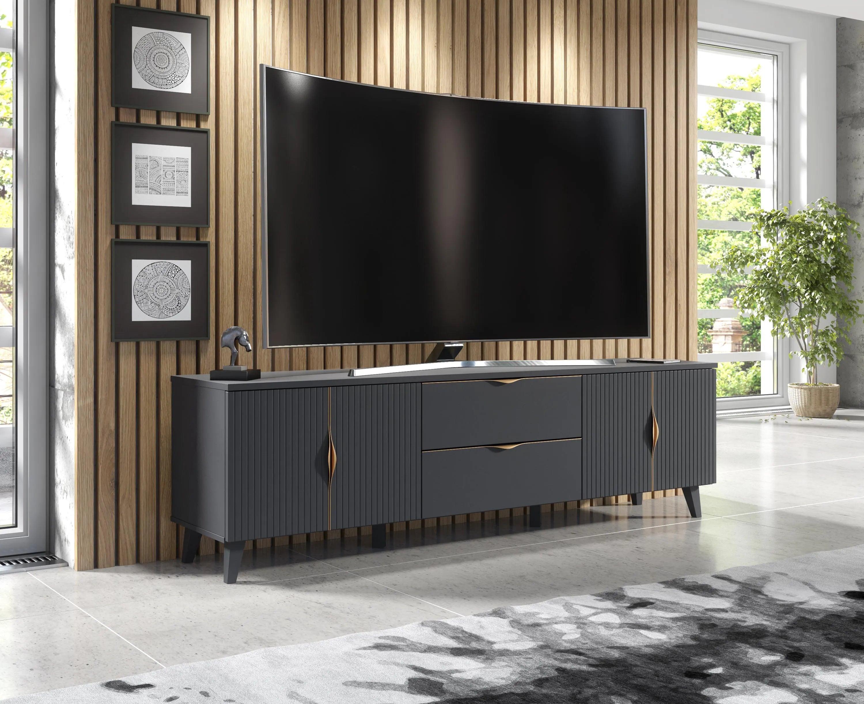 Azzurro 10 Grey TV stand 180 cm