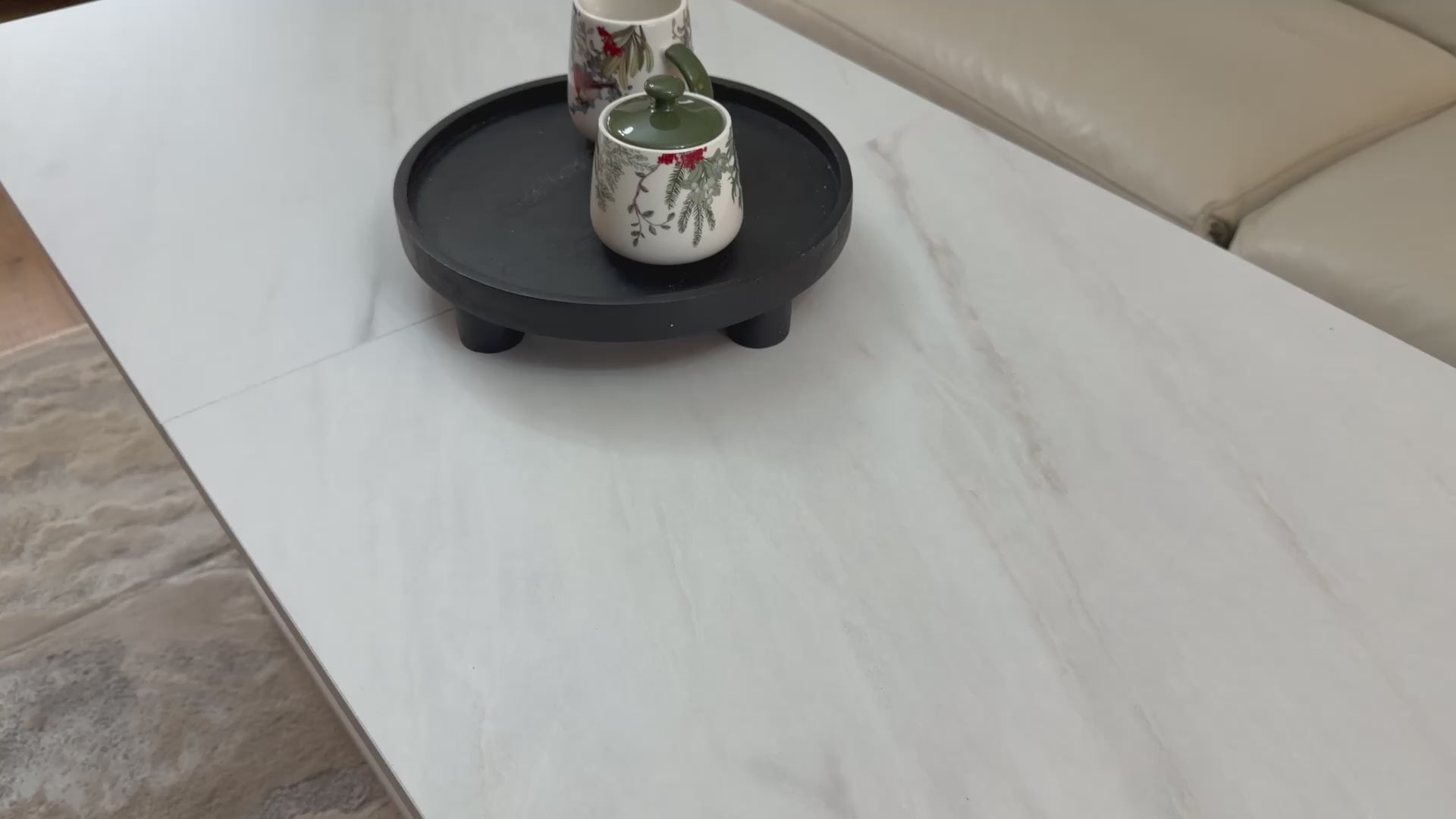 Load video: Moduvo, Marble effect, Extending Coffee table to Dining table