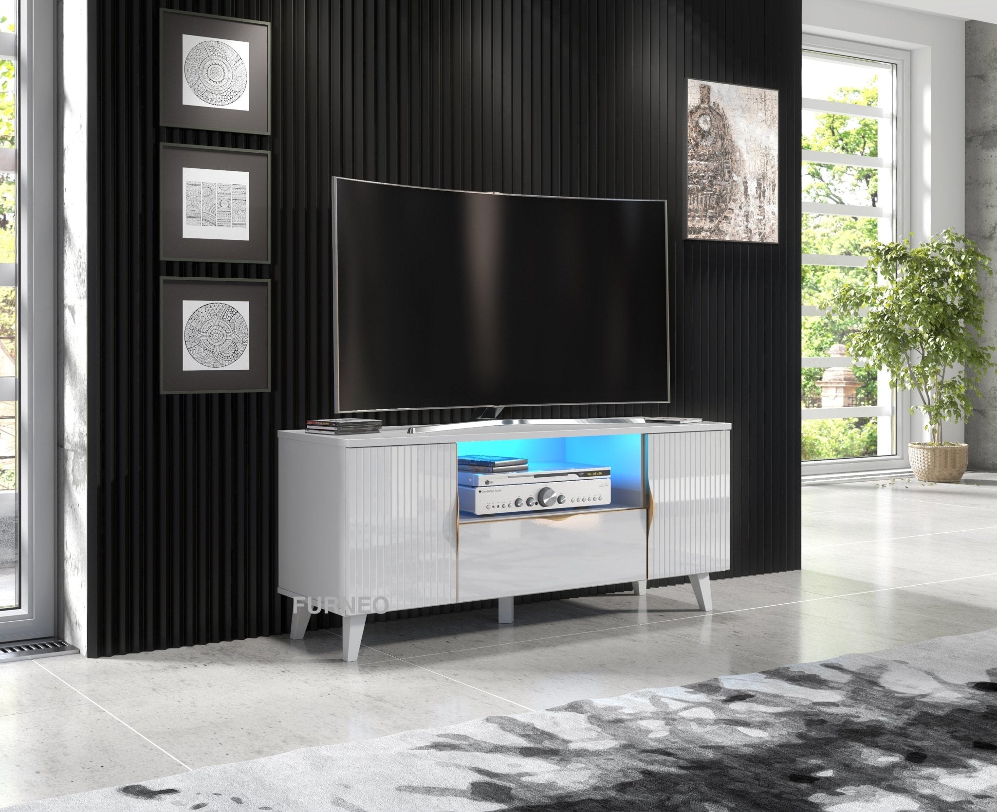 White gloss tv unit 120cm discount