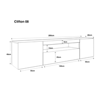 Load image into Gallery viewer, Clifton 08 Grey TV Stand 200cm - Furneo
