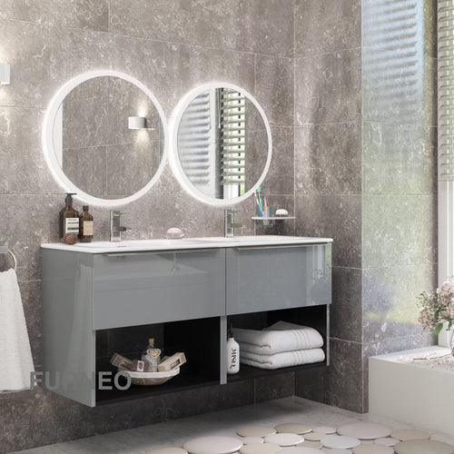 Grey Bathroom Vanity 120cm 2-Door - Furneo