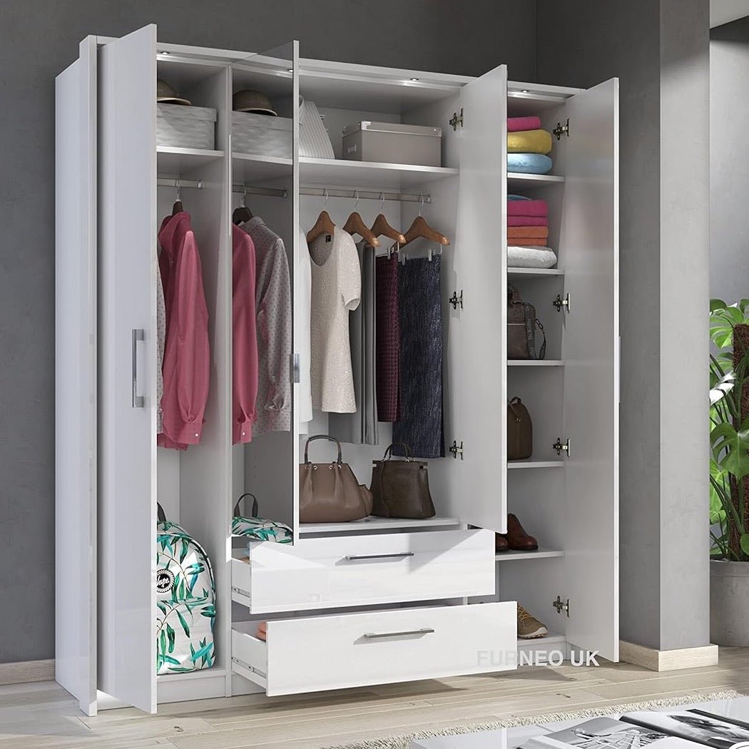 Infinity 4-Door Wardrobe - Furneo