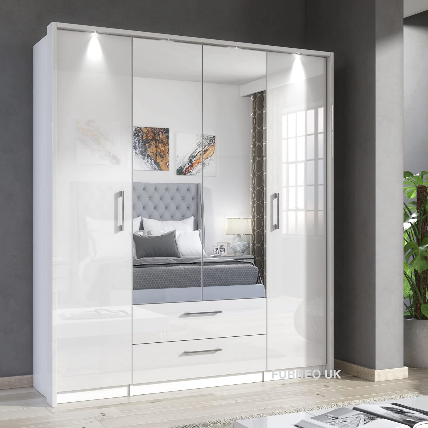Infinity 4-Door Wardrobe - Furneo