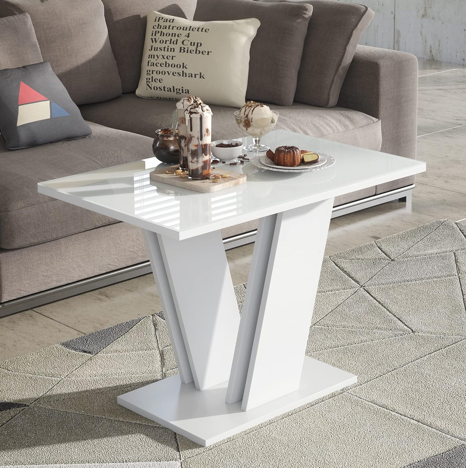 Monarca White Coffee Table - Furneo