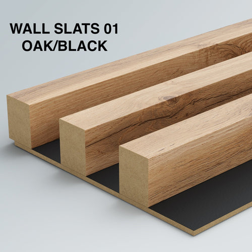 Wall panels 01 Oak on Black - Furneo