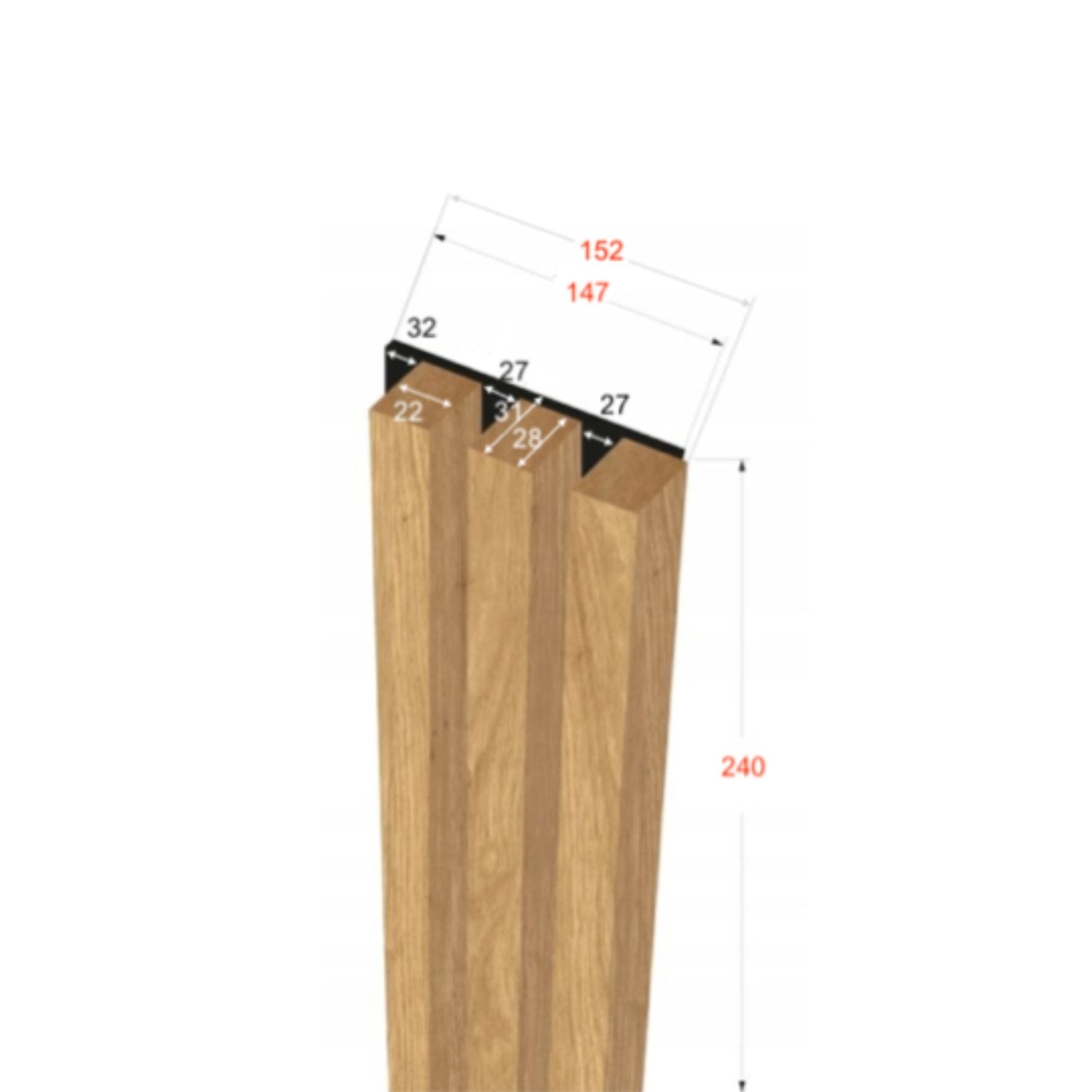 Wall panels 01 Oak on Black - Furneo